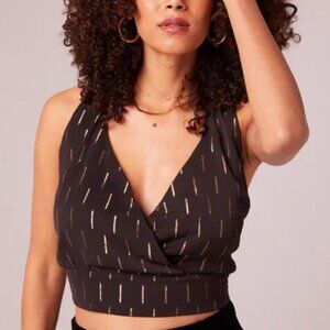 Black And Gold Halter Top